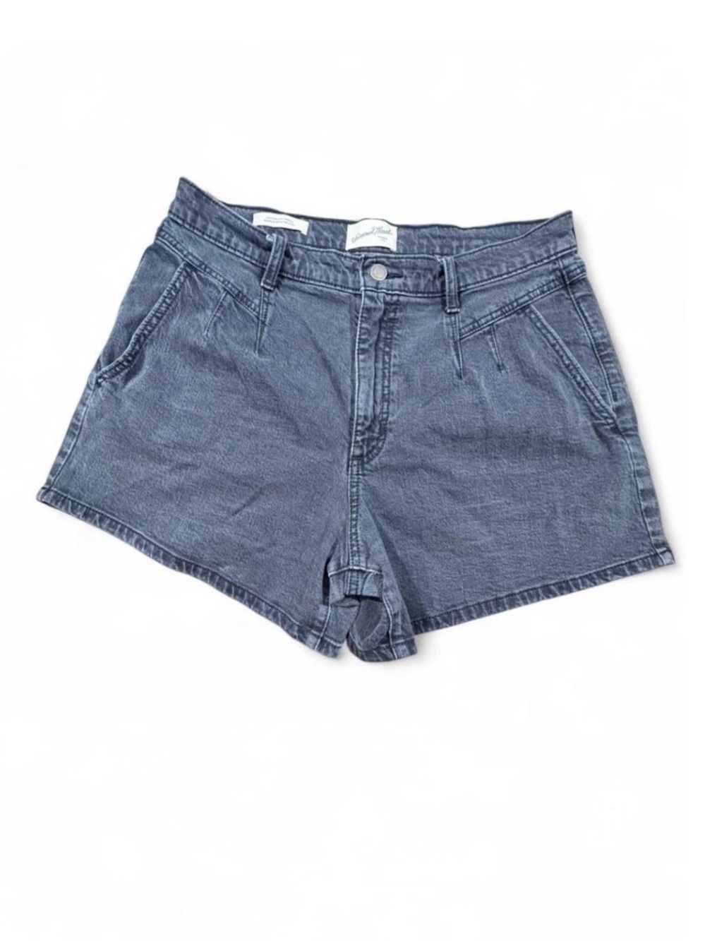 Universal Thread High Rise Midi Denim Shorts Size 10/30 black gray Jean Shorts